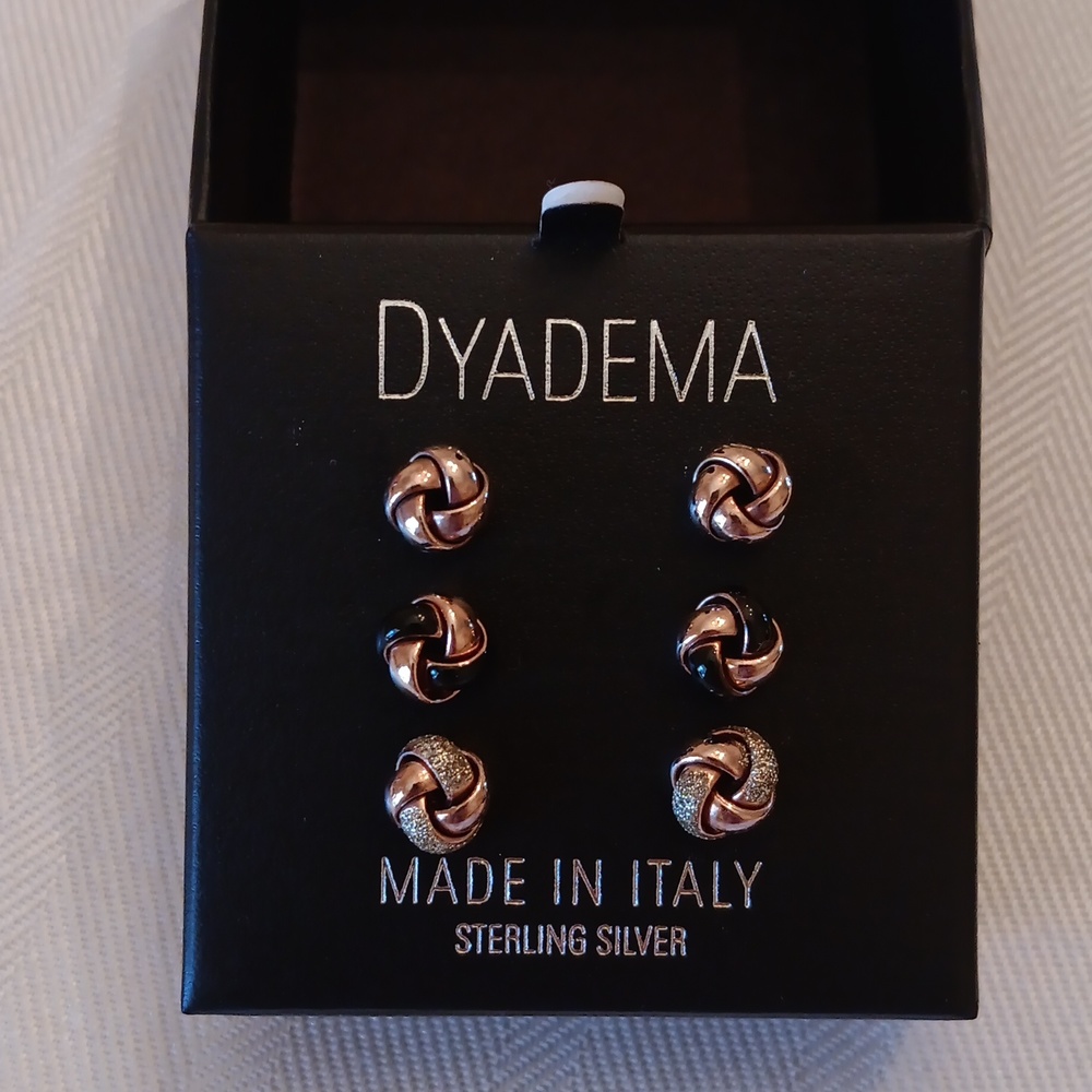Rose gold over sterling earrings